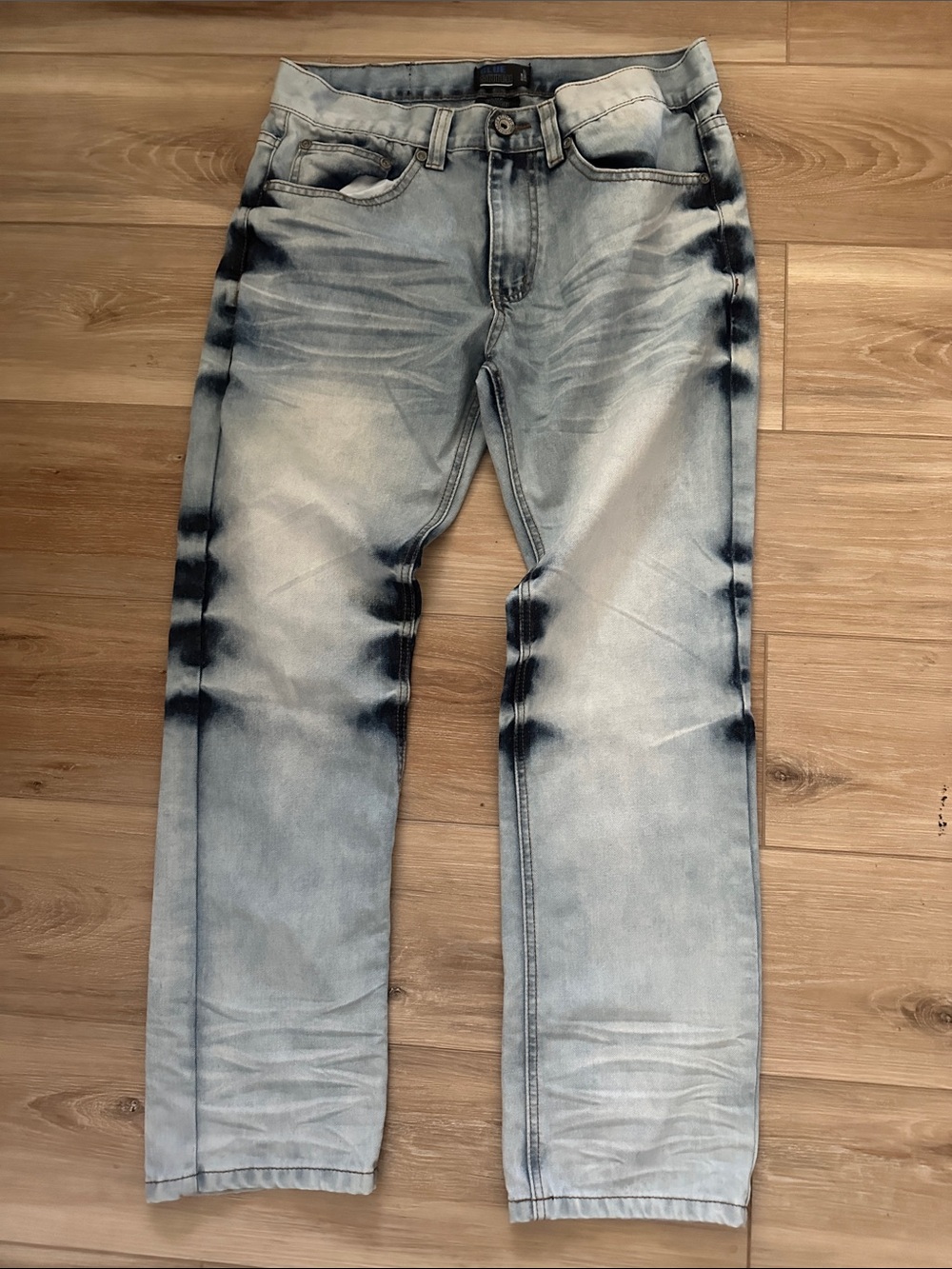 Blue Stitch Bleach Washed Jeans 32/30 Slim/Straight